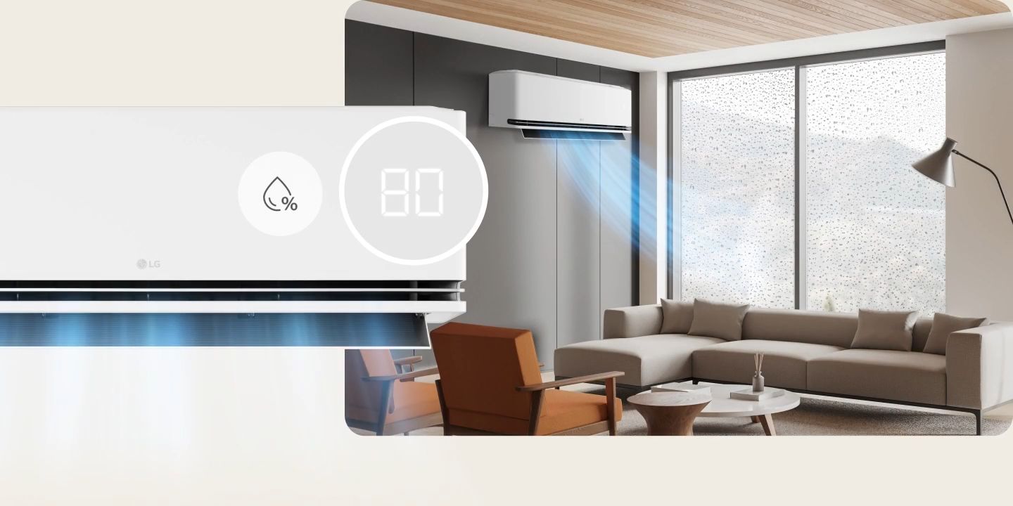 Chức năng cân bằng độ ẩm tiện lợi, giúp điều chỉnh lại không khí trong căn phòng mang đến sự thoải mái