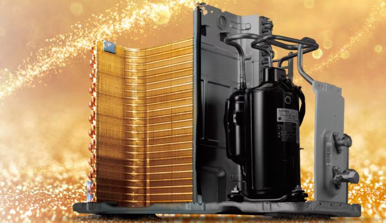 LG IEC12G1 sử dụng dàn tản nhiệt mạ vàng